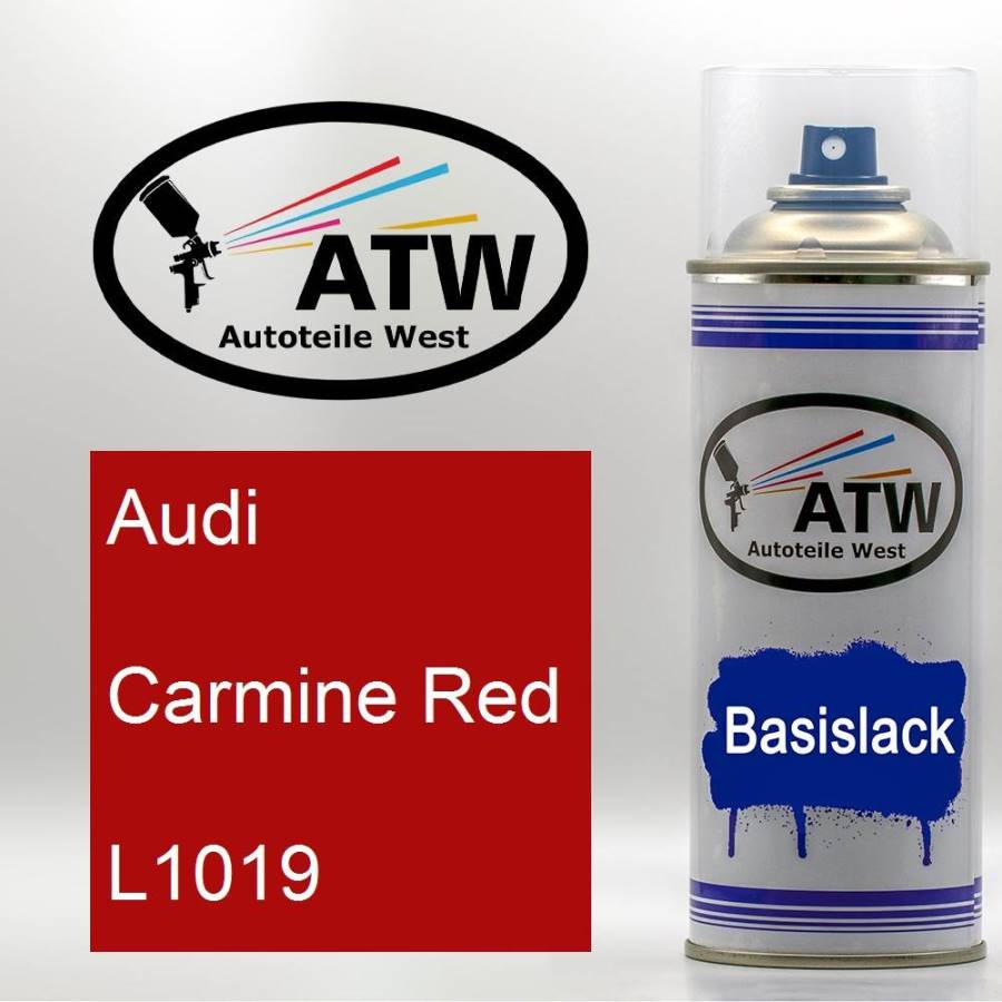 Audi, Carmine Red, L1019: 400ml Sprühdose, von ATW Autoteile West.